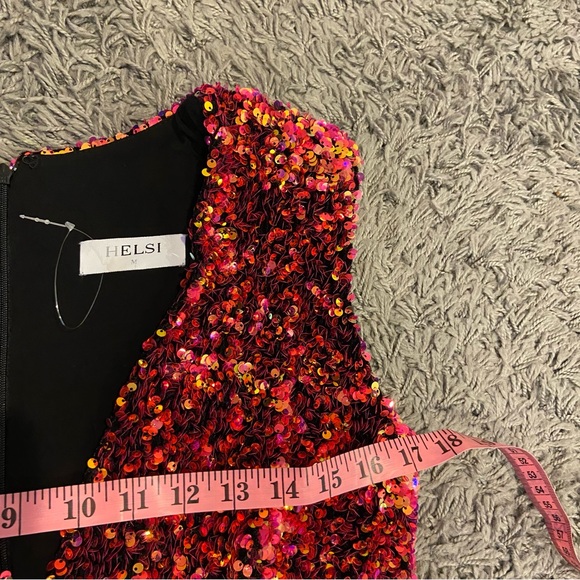 Helsi NEW Jodi Plunging Sequin Mini Dress In Merlot Size M - Picture 14 of 16